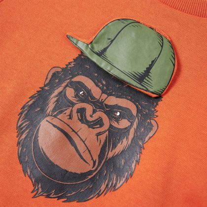 Детски суитшърт, тъмнооранжев, 116