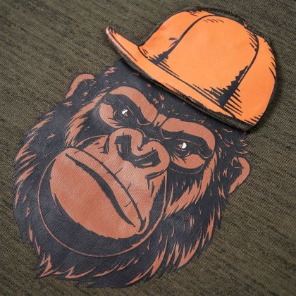 Детски суитшърт, тъмно каки меланж, 104