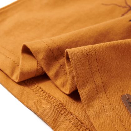 Детска тениска с дълъг ръкав, тъмна охра, 128