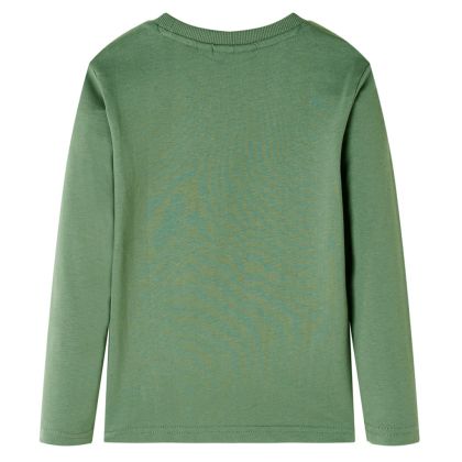 Детска тениска с дълъг ръкав, светло каки, 116