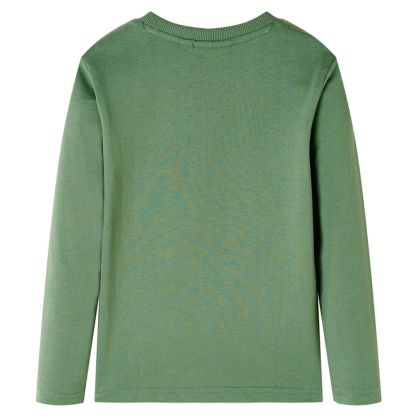 Детска тениска с дълъг ръкав, светло каки, 128