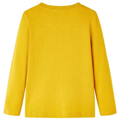 Детска тениска с дълъг ръкав, охра, 92