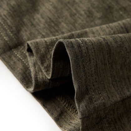 Детска тениска с дълъг ръкав, тъмно каки меланж, 128