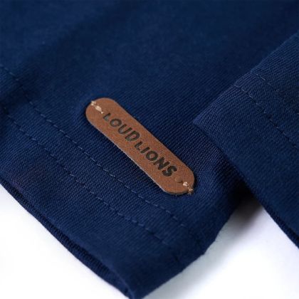 Детска тениска с дълъг ръкав, тъмносиня, 92