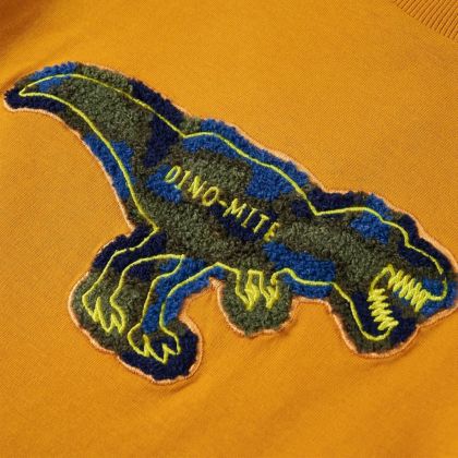 Детска тениска с дълъг ръкав, охра, 92