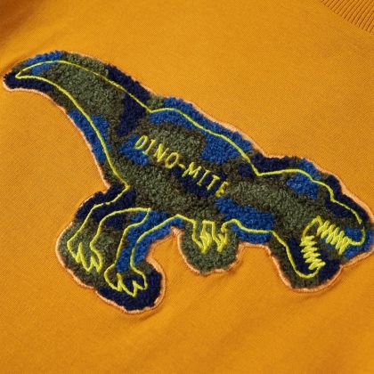 Детска тениска с дълъг ръкав, охра, 116