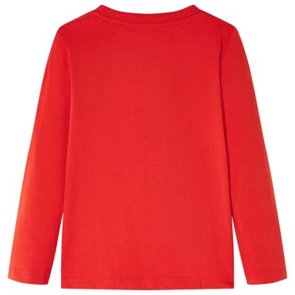 Детска тениска с дълъг ръкав, червена, 104