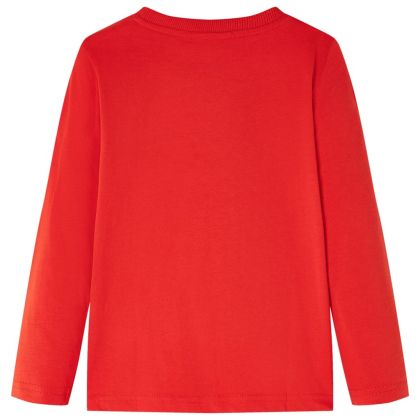 Детска тениска с дълъг ръкав, червена, 116