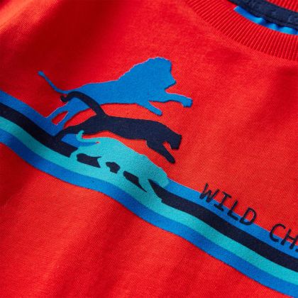 Детска тениска с дълъг ръкав, червена, 104