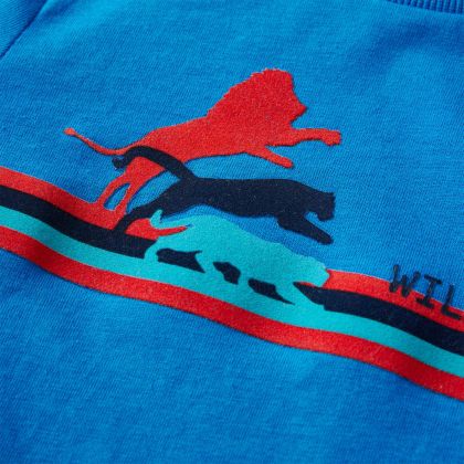 Детска тениска с дълъг ръкав, кобалтовосиньо, 104