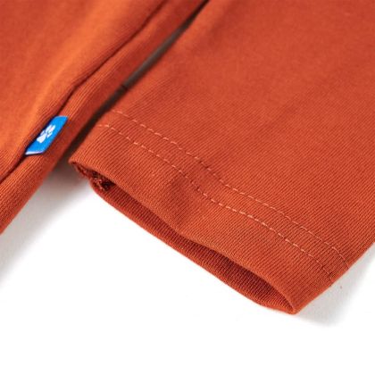 Детска тениска с дълъг ръкав, светлоръждиво, 116