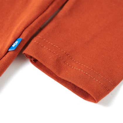 Детска тениска с дълъг ръкав, светлоръждиво, 128