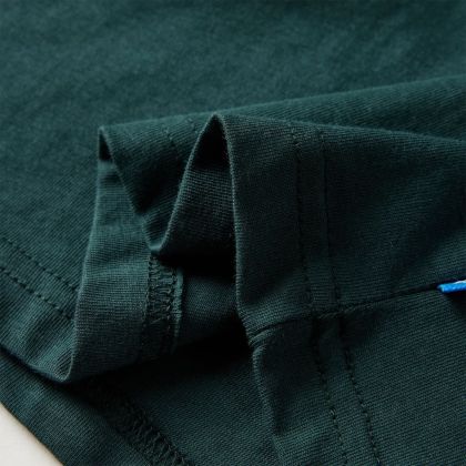 Детска тениска с дълъг ръкав, тъмнозелена, 116