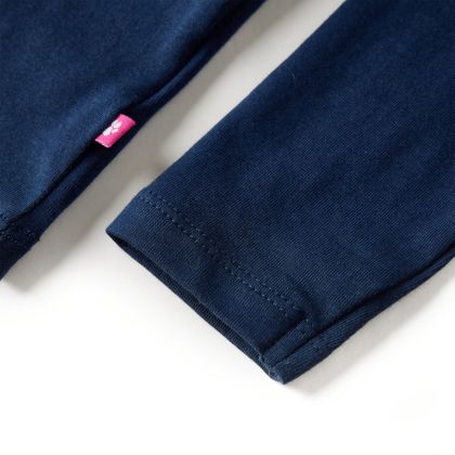 Детска тениска с дълъг ръкав, нейви синьо, 104