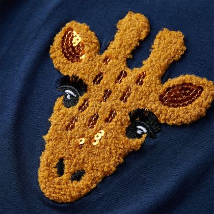 Детска тениска с дълъг ръкав, нейви синьо, 128