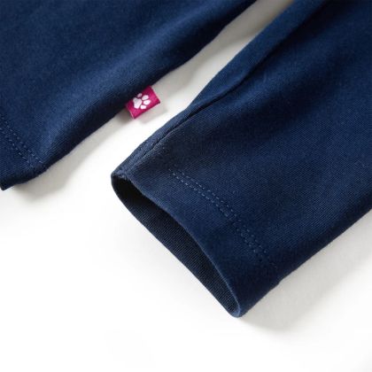 Детска тениска с дълъг ръкав, нейви синьо, 140