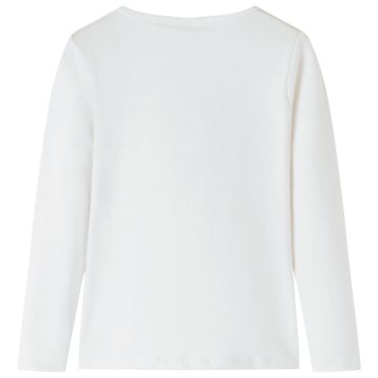Детска тениска с дълъг ръкав, екрю, 104