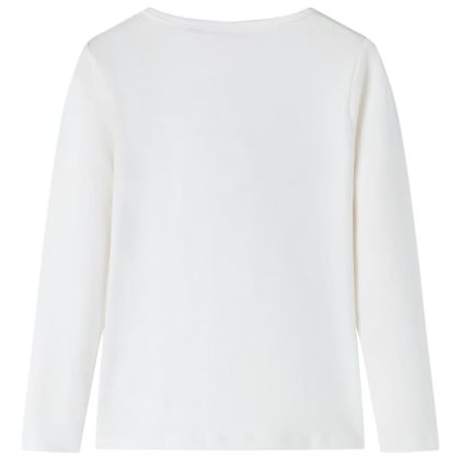 Детска тениска с дълъг ръкав, екрю, 116