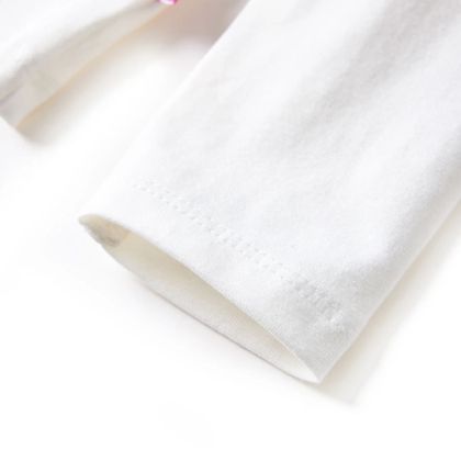 Детска тениска с дълъг ръкав, екрю, 128