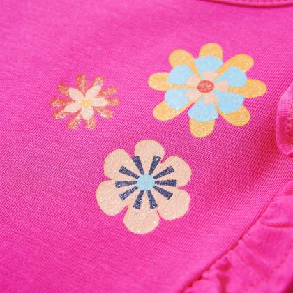 Детска тениска с дълъг ръкав, тъмнорозова, 92