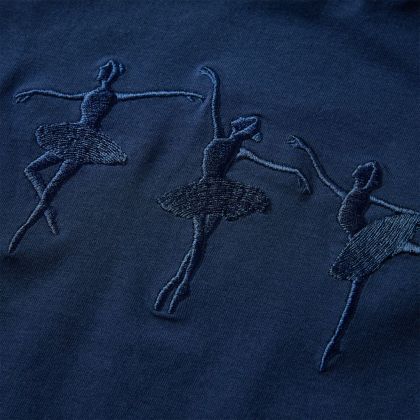 Детска тениска с дълъг ръкав, нейви синьо, 104