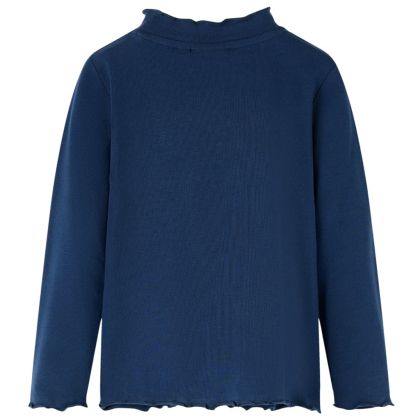 Детска тениска с дълъг ръкав, нейви синьо, 116