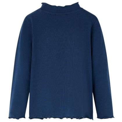 Детска тениска с дълъг ръкав, нейви синьо, 140