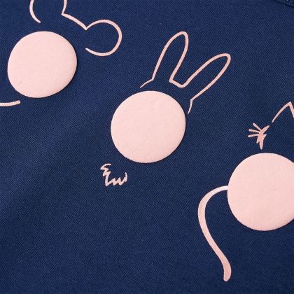 Детска тениска с дълъг ръкав, нейви, 104