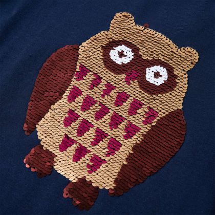 Детска тениска с дълъг ръкав, тъмносиня, 92