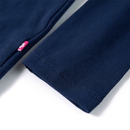 Детска тениска с дълъг ръкав, тъмносиня, 92