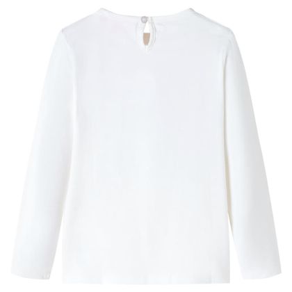 Детска тениска с дълъг ръкав, екрю, 116