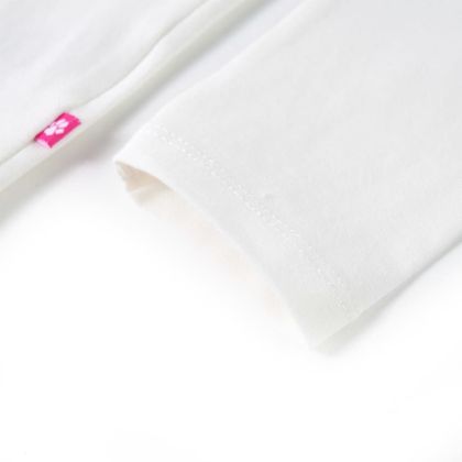 Детска тениска с дълъг ръкав, екрю, 116