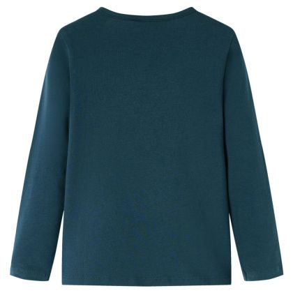 Детска тениска с дълъг ръкав, тъмнозелена, 104