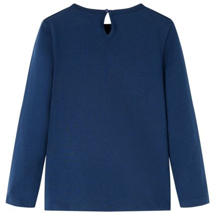 Детска тениска с дълъг ръкав, нейви синьо, 104