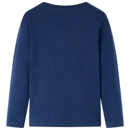 Детска тениска с дълъг ръкав, нейви синьо, 104