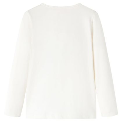 Детска тениска с дълъг ръкав, екрю, 104