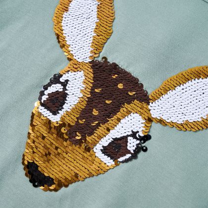 Детска тениска с дълъг ръкав, средна мента, 116