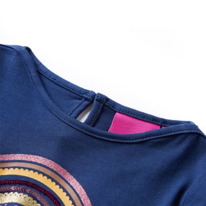 Детска тениска с дълъг ръкав, нейви синьо, 128