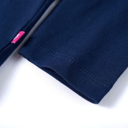 Детска тениска с дълъг ръкав, нейви, 140