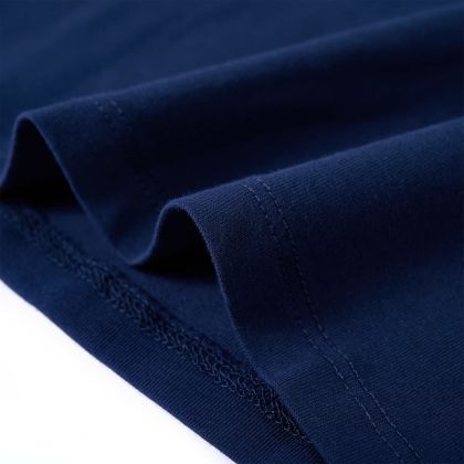 Детска тениска с дълъг ръкав, нейви, 140