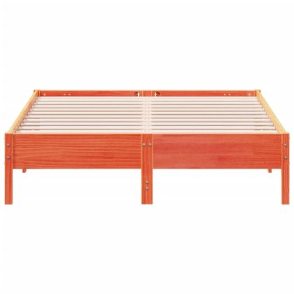 Рамка за легло без матрак, восъчнокафяв, 150x200 см, бор масив