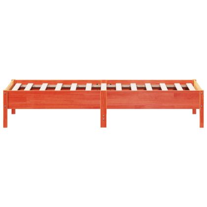 Рамка за легло без матрак, восъчнокафяв, 75x190 см, бор масив