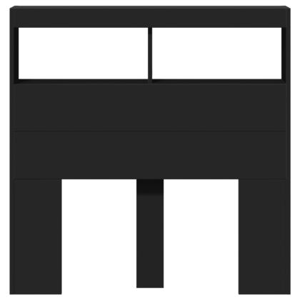 Табла шкаф с LED, черен, 100x17x102 см