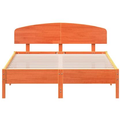 Рамка за легло без матрак, восъчнокафяв, 120x200 см, бор масив