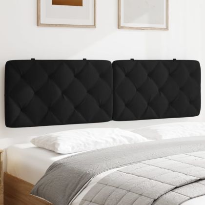 Мека табла за легло, черна, 180 см, кадифе