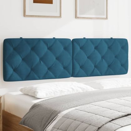 Мека табла за легло, синя, 180 см, кадифе