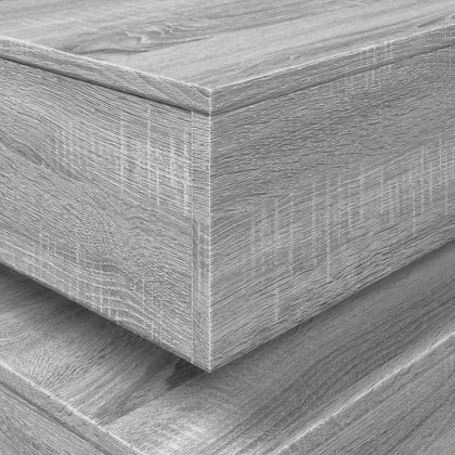 Маса за кафе с LED осветление, сив сонома, 50x50x40 см