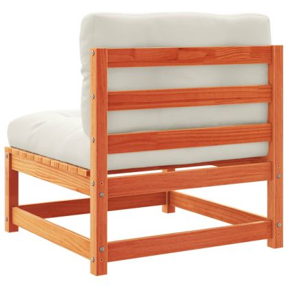 Градински комплект с възглавници, 5 части, восъчнокафяв