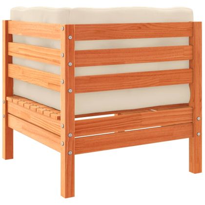 Градински комплект диван с възглавници, 12 части, восъчнокафяв