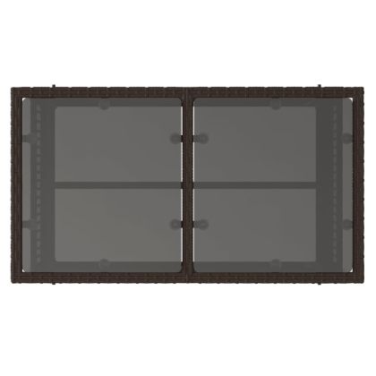 Градински комплект с възглавници 4 части кафяв полиратан стъкло